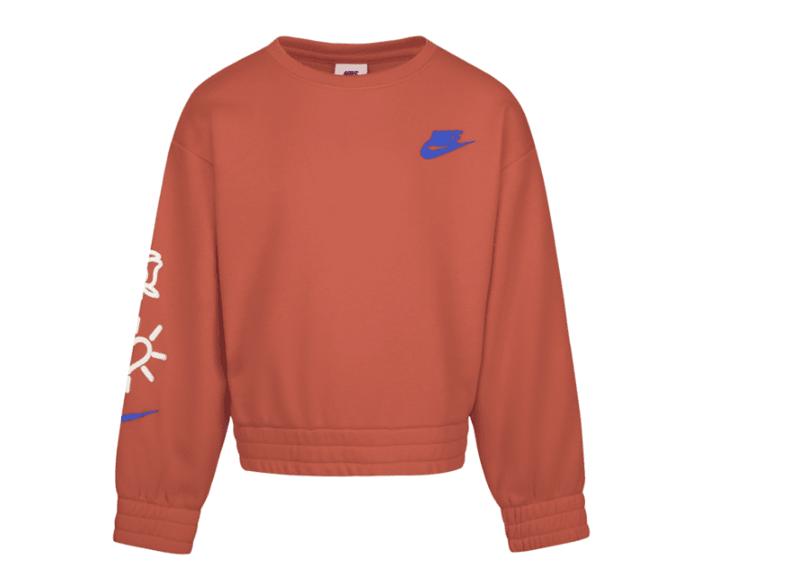 Nike Little Girls Xo Swoosh Crewneck Sweatshirt Picante Red