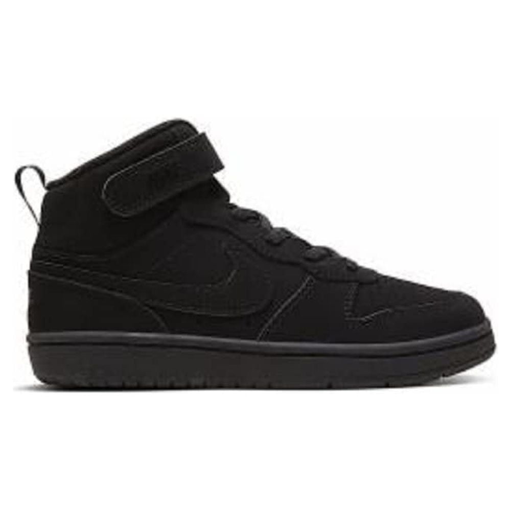 Nike Little Kid Court Borough Mid 2 Children's Athletic Shoe, Nubuck/Black/Black 3 US Little Kid