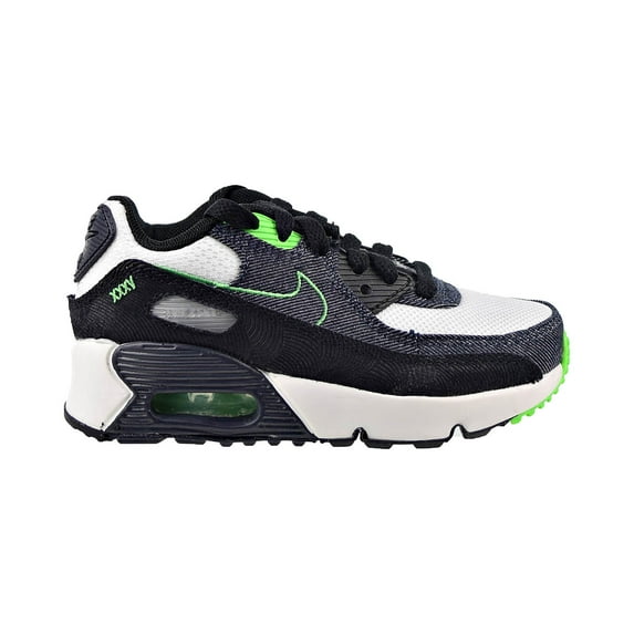 Nike Little Kids’ Air Max 90 LTR SE, Black/Scream Green-Summit White, Size PS