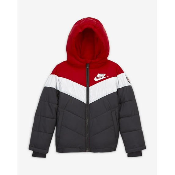 Nike Little Kids Color-Block Puffer Jacket,University Red,7