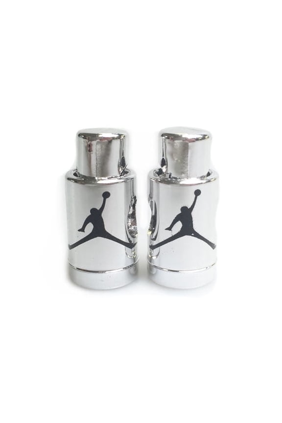 Logo Air Jordan VI Lace Locks Silver Base Black Jumpman- Laces Shoelace Locks Rope Buckle Metal Spring Buckles Lanyard