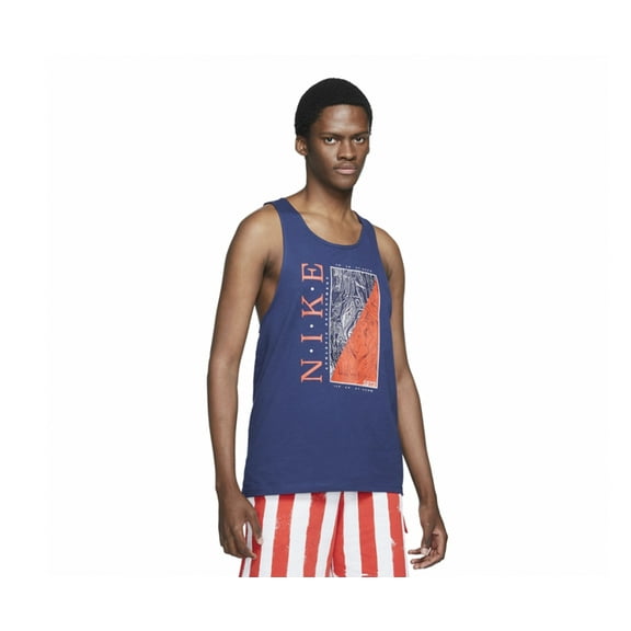 Nike M Nsw Tank Rwd Mens Tank Tops Size M, Color: Navy/Red