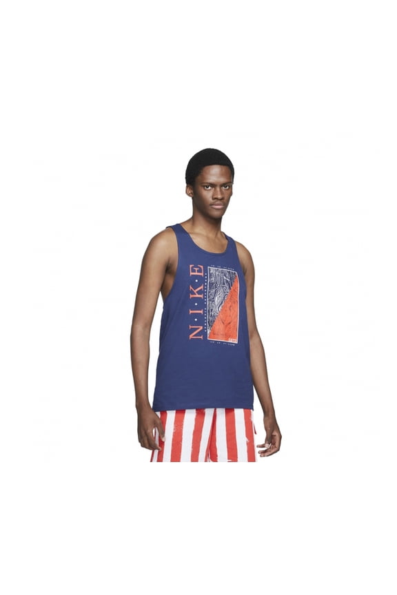 M Nsw Tank Rwd Mens Tank Tops Size M, Color: Navy/Red