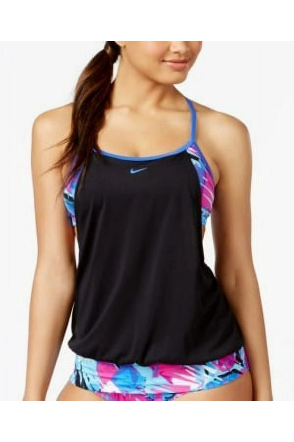 MEDIUM BLUE Racerback Active Tankini Swim Top, US Small