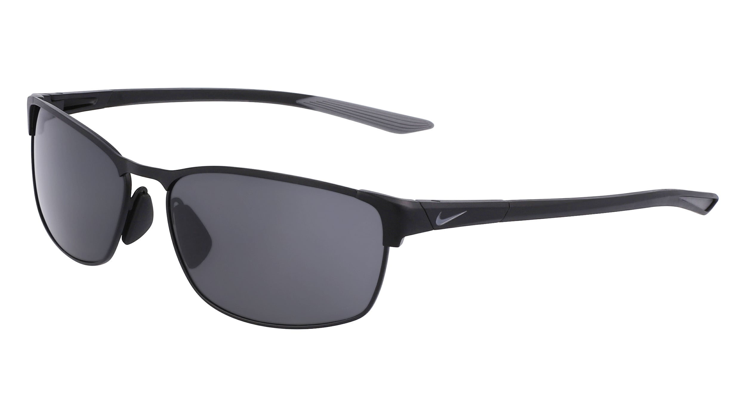 Nike MODERN METAL Nike DZ7364 Metal Unisex Rectangle Sunglasses Satin Black 58mm Adult