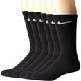 thumbnail image 1 of Nike Men's 6 Pack Performance Cotton Crew Band Socks Black Size Large, 1 of 3