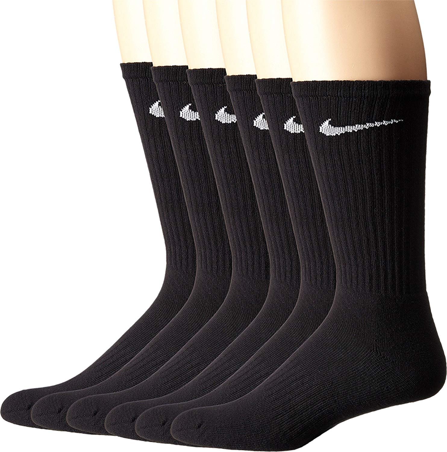 Nike Performance Cotton Crew Band Training Socks Black 6-Pack photo 1