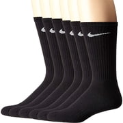 Nike Mens 6 Pack Performance Cotton Crew Band Socks Black Size Large
