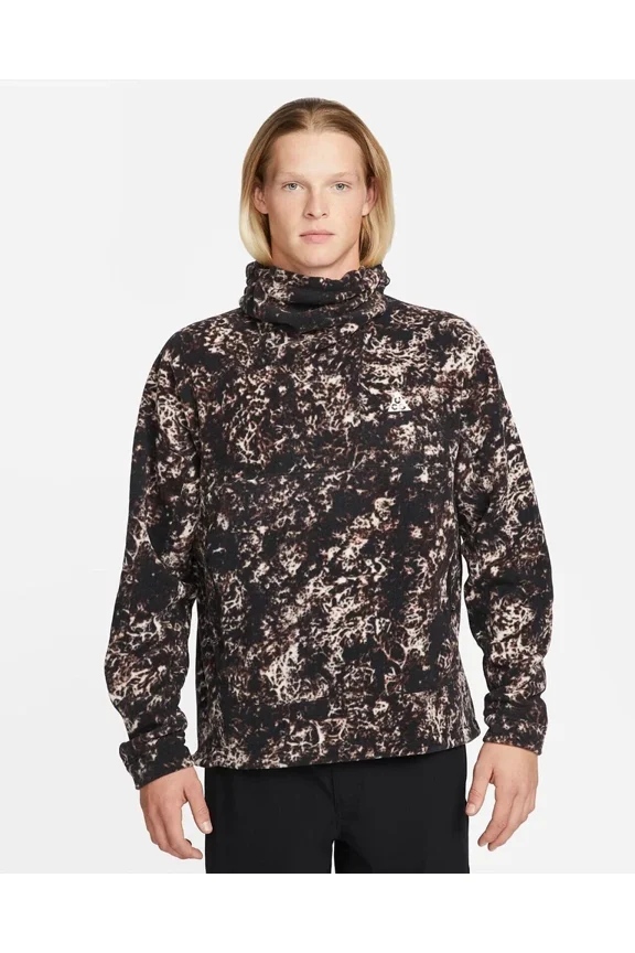 Men's ACG Therma-Fit 'Wolf Tree' Pullover Hoodie (US, Alpha, Small, Regular, Regular, Black/Brown-Multicolor)