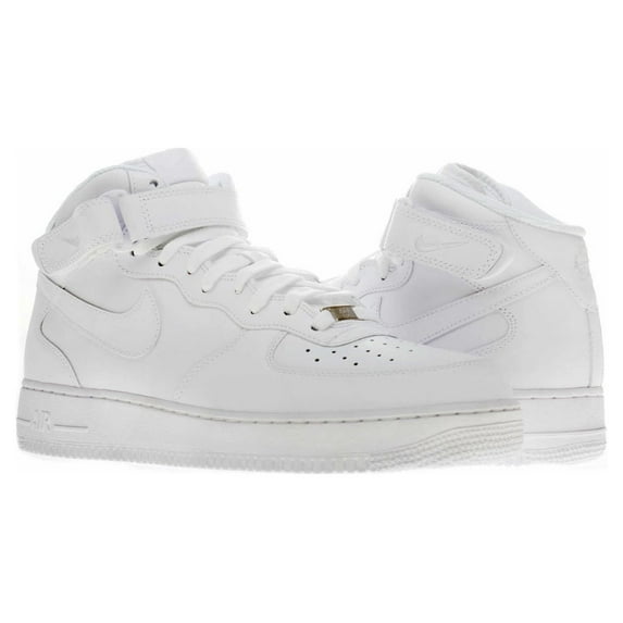 Nike Men's Air Force 1 07 Mid White / Ankle-High Leather Fashion Sneaker - 8.5M
