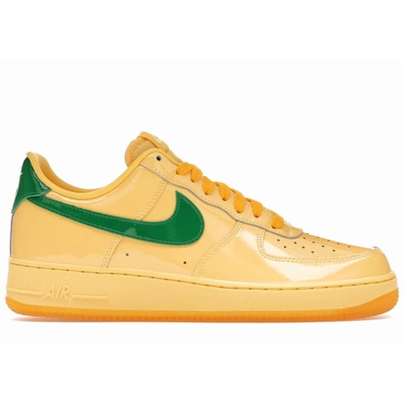 Nike Men's Air Force 1 Low Patent Leather Topaz Gold Pine Green Shoes, from StockX