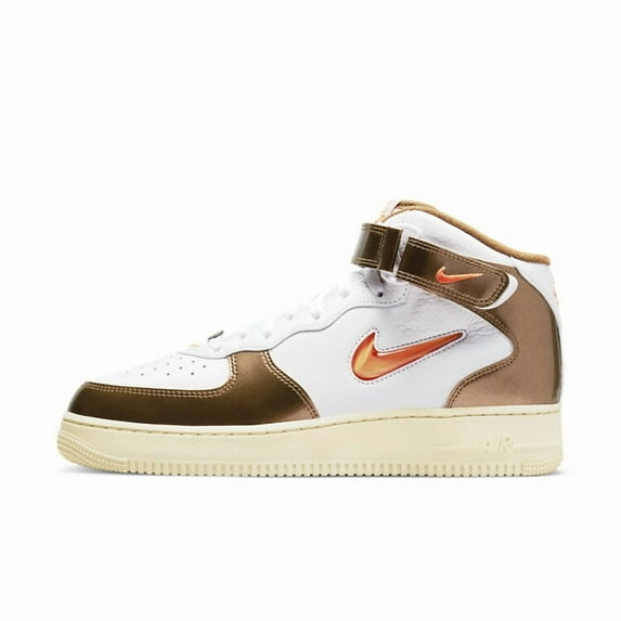 Men's Nike Air Force 1 Mid QS White/Total Orange-Ale Brown (DH5623 100) - 10.5