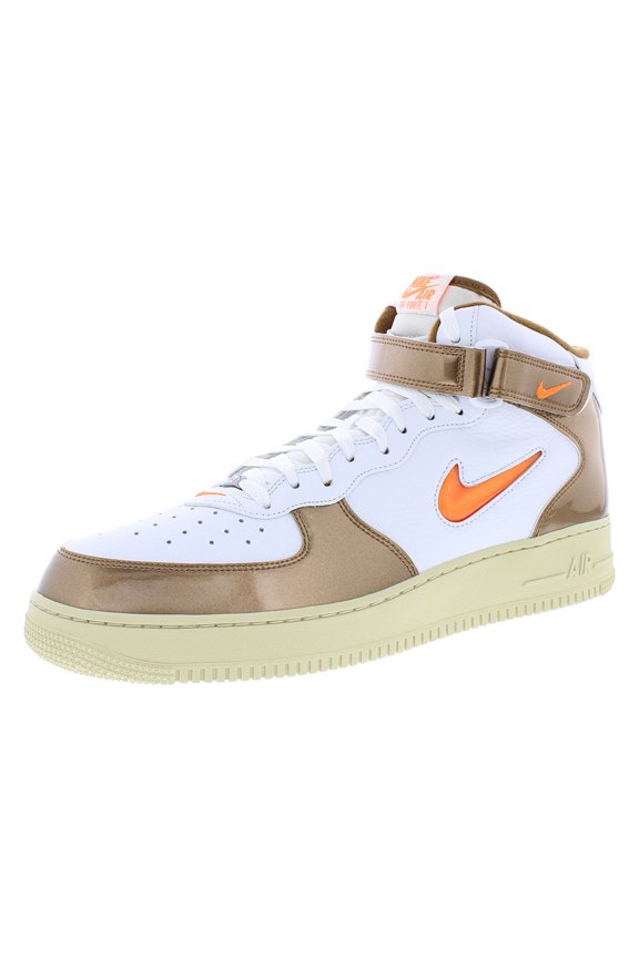 Air Force 1 Mid QS White/Total Orange-Ale Brown  DH5623-100 Men's Size 15