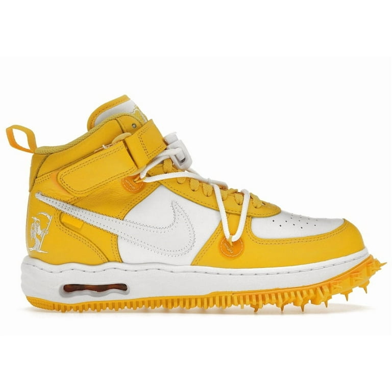 Nike Men's Air Force 1 Mid SP Off-White Varsity Maize Shoes, from