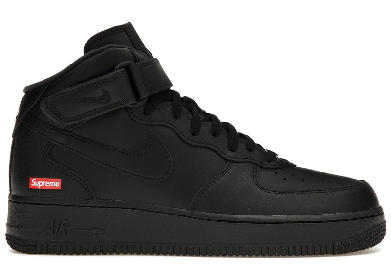 Nike Men's Air Force 1 Mid Supreme Black Basketball Shoes, from StockX