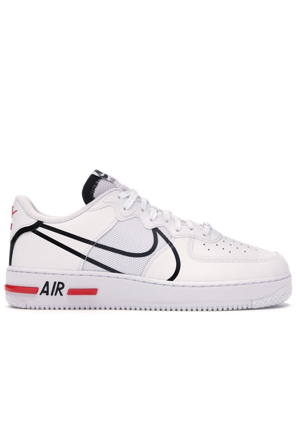 Men's Air Force 1 React White Black Red Shoes, from StockX