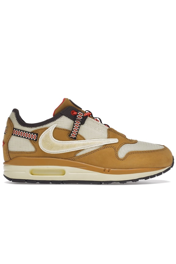 Men's Air Max 1 Travis Scott Cactus Jack Wheat Lemon Drop Running Shoes, from StockX