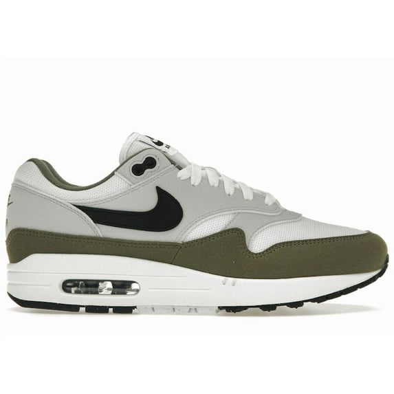 Nike Men's Air Max 1 White Black Medium Olive Running Shoes, from StockX