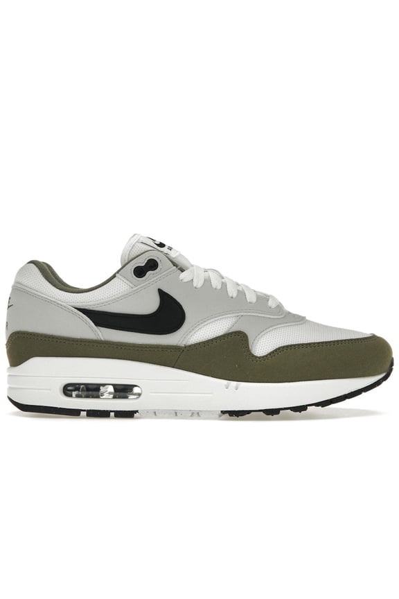 Men's Air Max 1 White Black Medium Olive Running Shoes, from StockX