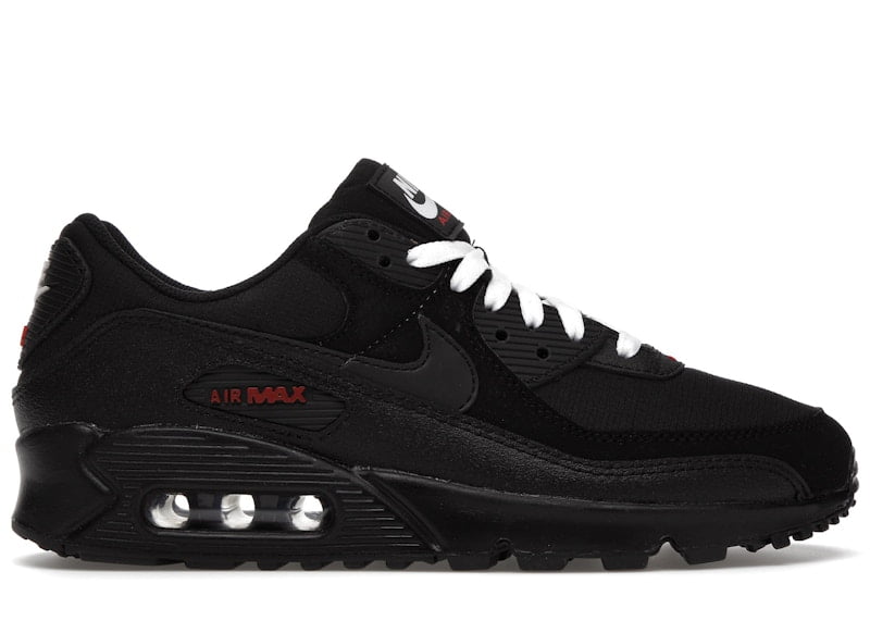 Nike Men's Air Max 90 Black Sport Red Running Shoes, from StockX