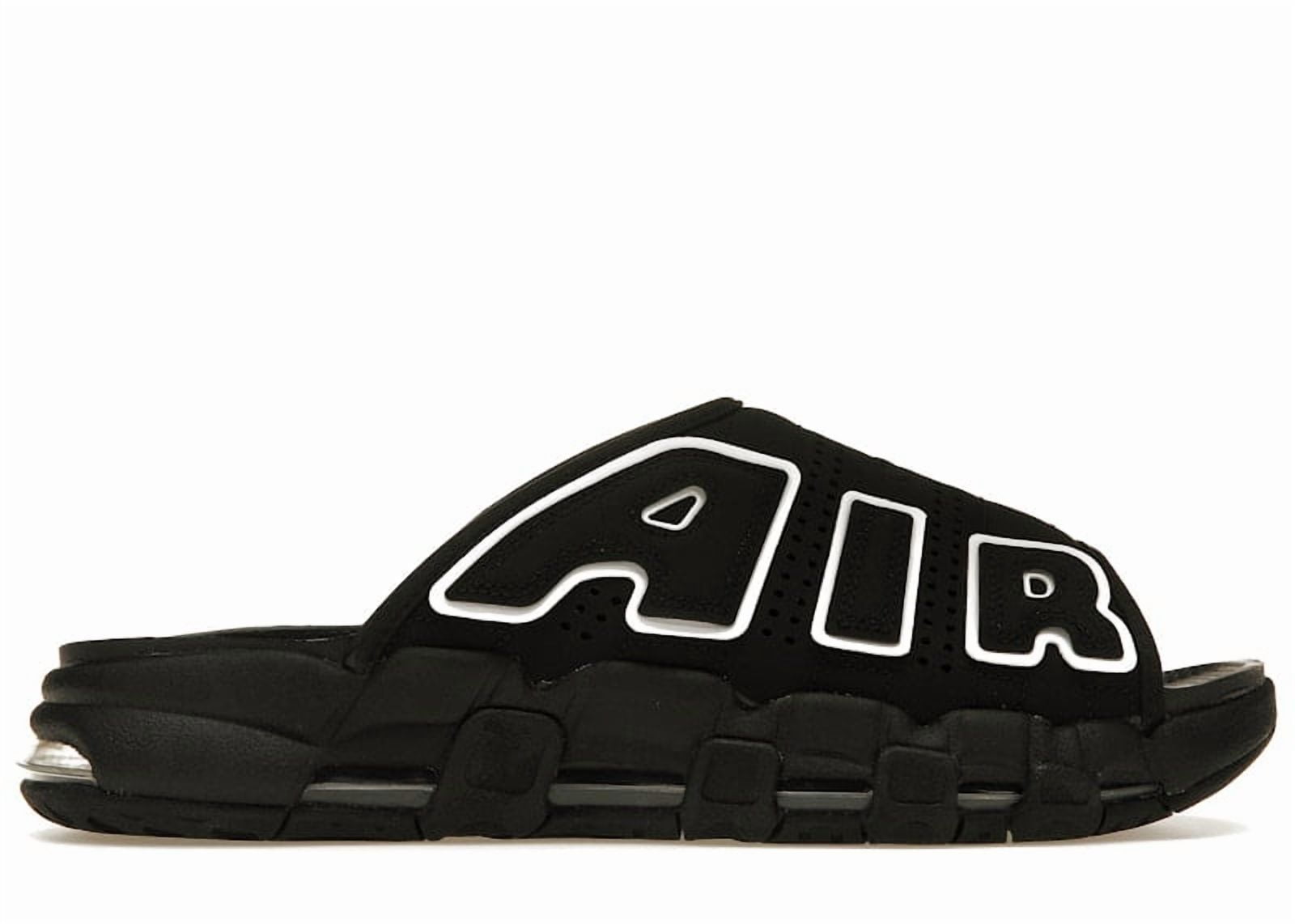 靴 NIKE AIR MORE UPTEMPO SLIDE BLACK/WHITE Nike Men's Air More Uptempo Slide OG Black White Basketball Shoes