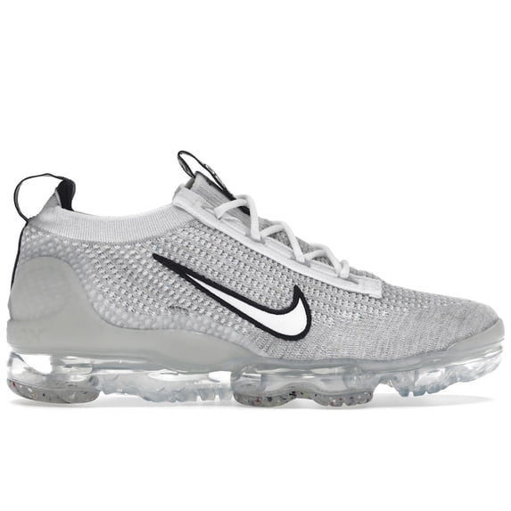 Nike Men's Air VaporMax 2021 FK White Black Metallic Silver Running Shoes, from StockX