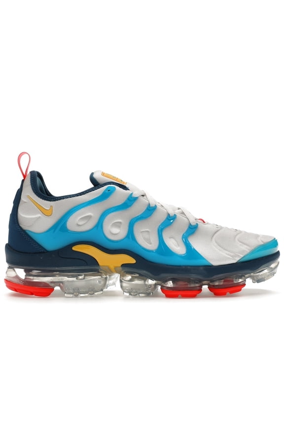 Men's Air VaporMax Plus White Citron Pulse Industrial Blue Running Shoes, from StockX
