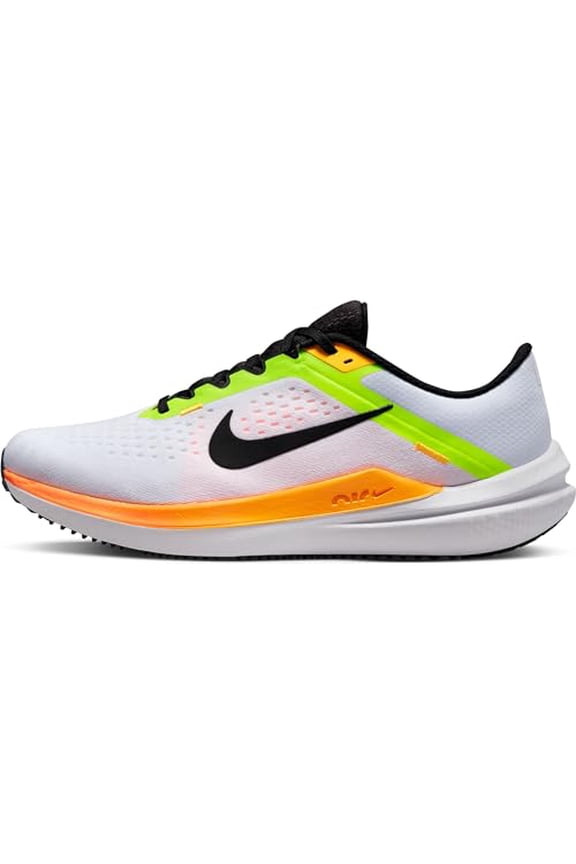 Men's Air Winflo 10 Running Shoes White Black Volt Laser Orange Size 12.5