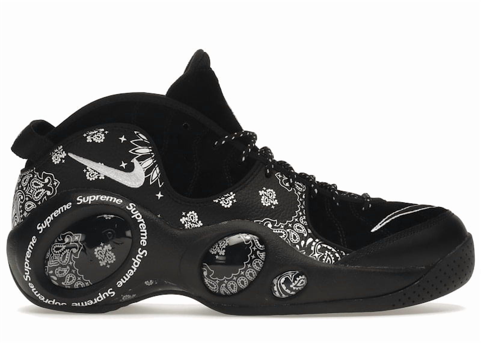 Supreme×Nike Air Zoom Flight 95 SP Nike Men's Air Zoom Flight 95 SP Supreme Black Basketball Shoes