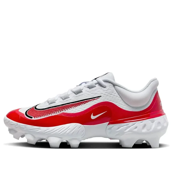 Nike Men's Alpha Huarache Elite 4 Low Metal Baseball Cleats Red/White Size 14
