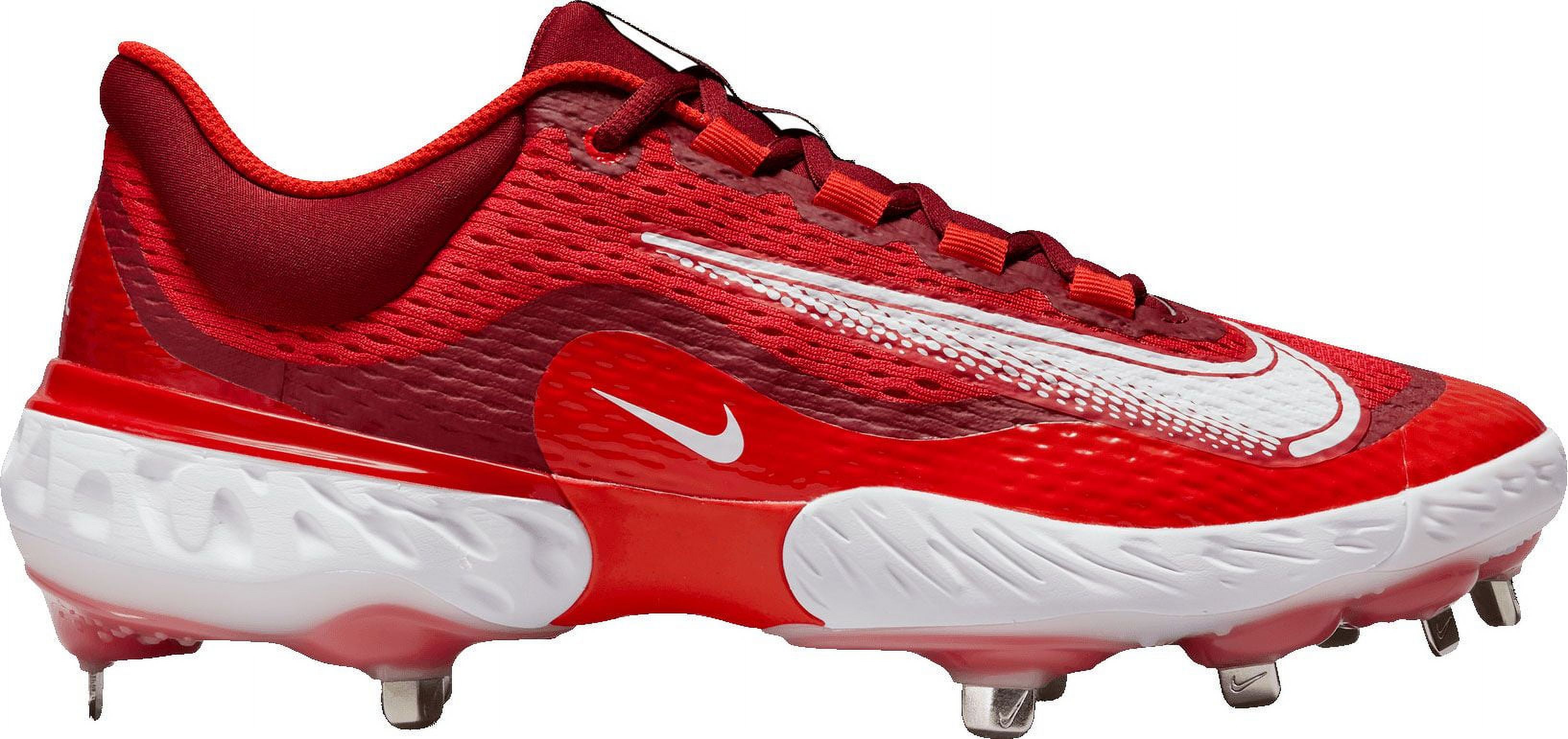 Nike Men's Alpha Huarache Elite 4 Metal Baseball Cleats (Red/White, 7 D US)