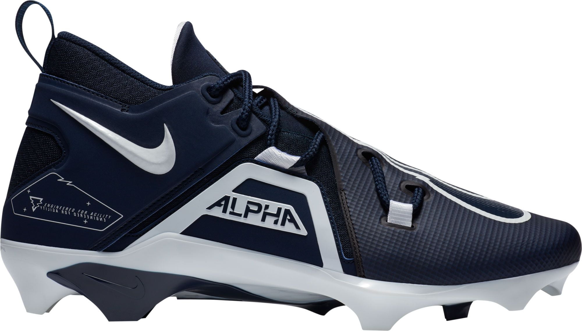 navy blue and white football cleats