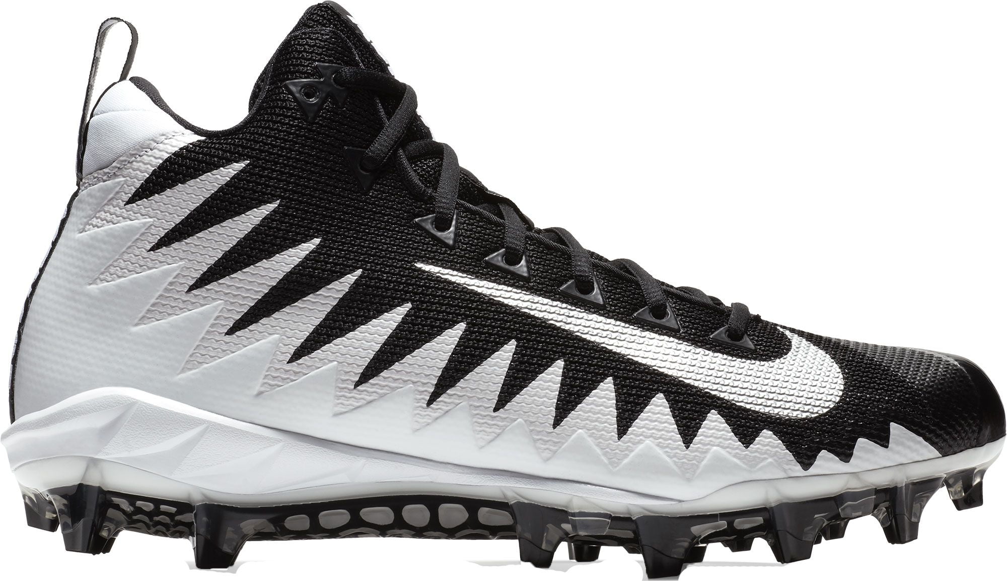Nike Men's Alpha Menace Pro Mid Football Cleats Black/Silver