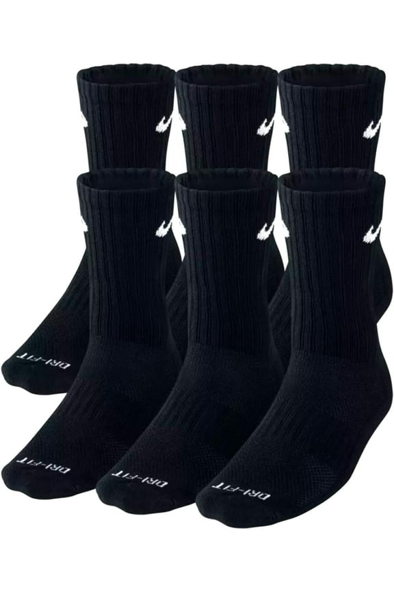 Men's Athletic Cushioned Crew Socks, Black