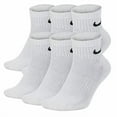 thumbnail image 1 of Nike Men's Bag Cotton Quarter Cut Socks (6 Pack) (Medium (shoe size 6-8), White), 1 of 1