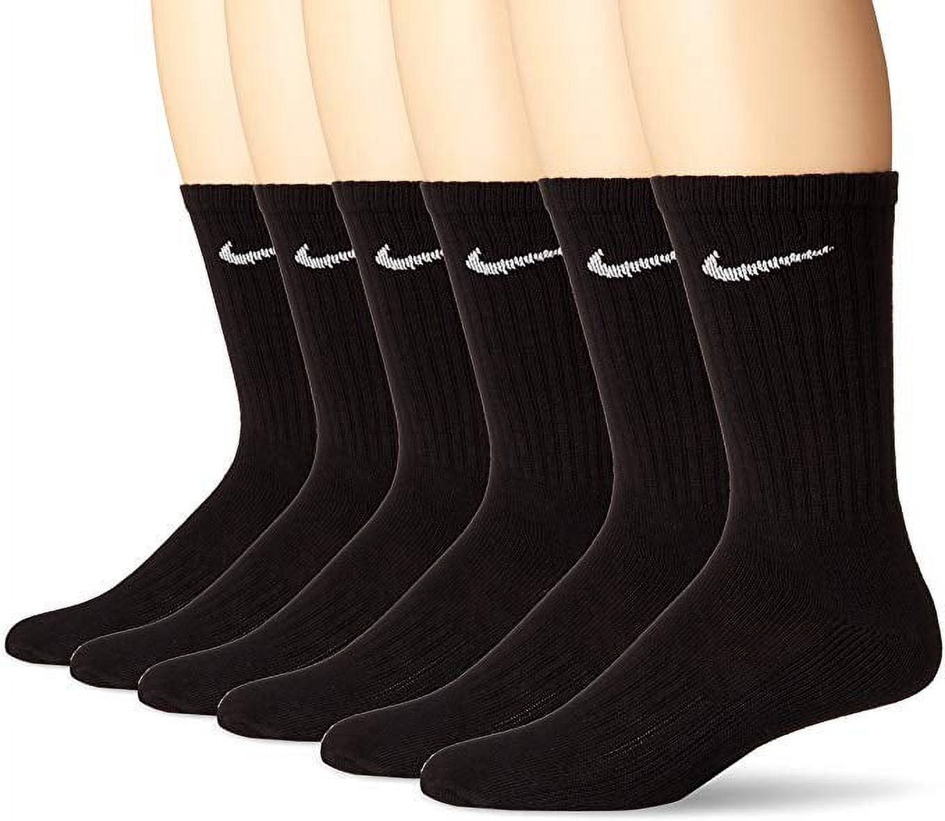 Nike Men's Band Cotton Crew Socks 6 Pack, Black Large 8-12 - NEW ...