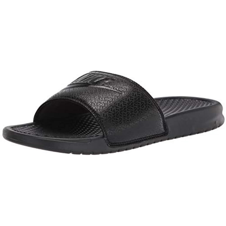 Nike Men's Benassi Just Do Athletic Sandal, Black/White, 11 D(M) US - Walmart.com