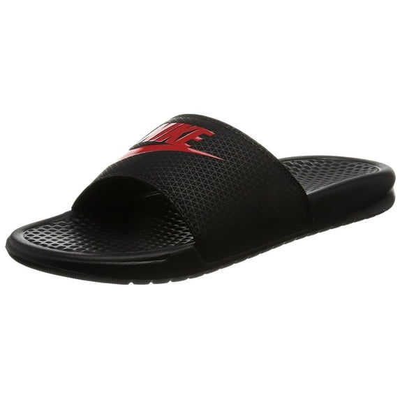 NIKE nk343880 060 9 Men's Benassi Just Do It Athletic Sandal, Black/Challenge Red, 9 D US