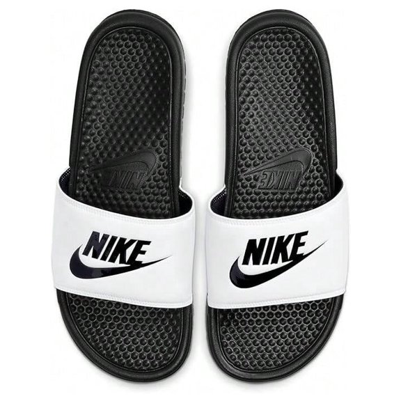 Nike Men's Benassi Just Do It Slides White/Black size m7