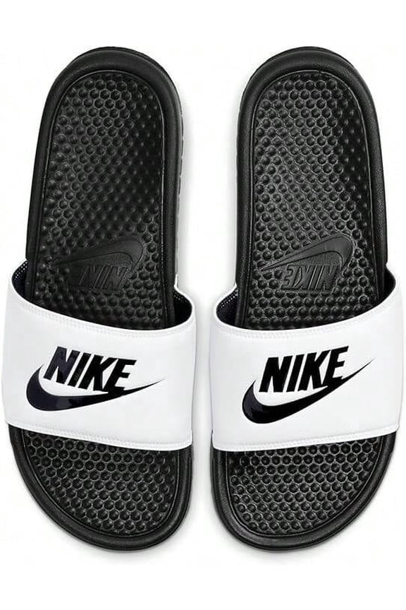 Men's Benassi Just Do It Slides White/Black size m7