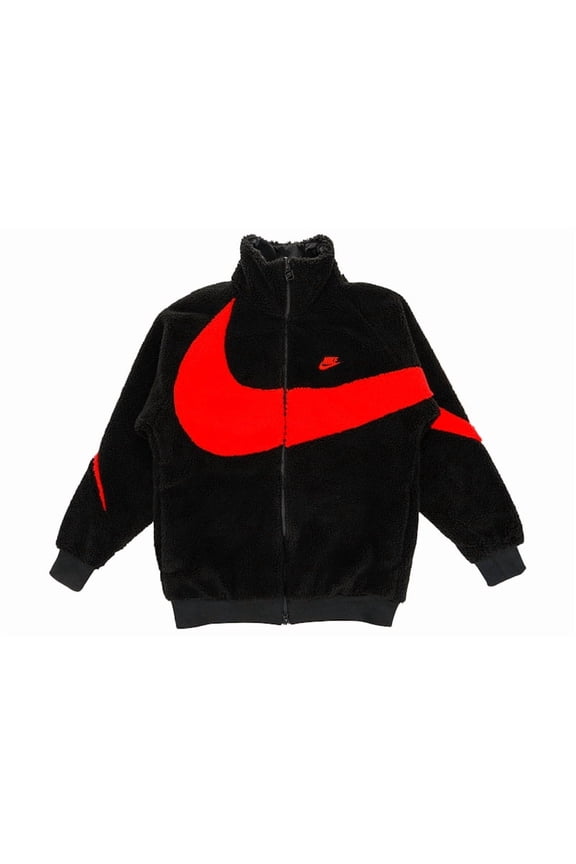 Men's Big Swoosh Reversible Boa Jacket (Asia Sizing) Black Chili Red, from StockX
