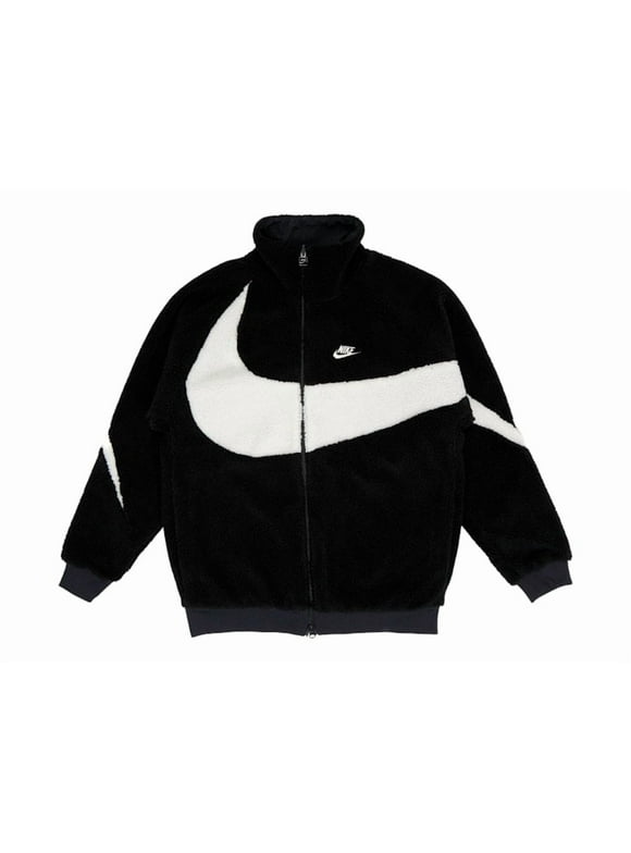 Men's Big Swoosh Reversible Boa Jacket (Asia Sizing) Black White, from StockX