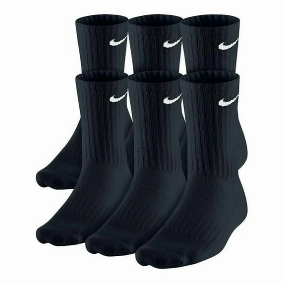 Nike Men's and Women's Cotton Cushioned Training Socks. White (6)