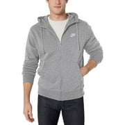 Nike Men's Club Zip Up Logo Hoodie Gray Size XX-Large