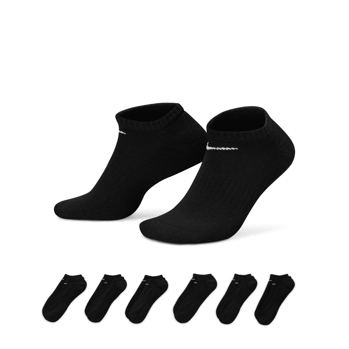 Nike Men's Cotton No Show 6 Pack Socks Black Size Large - Walmart.com