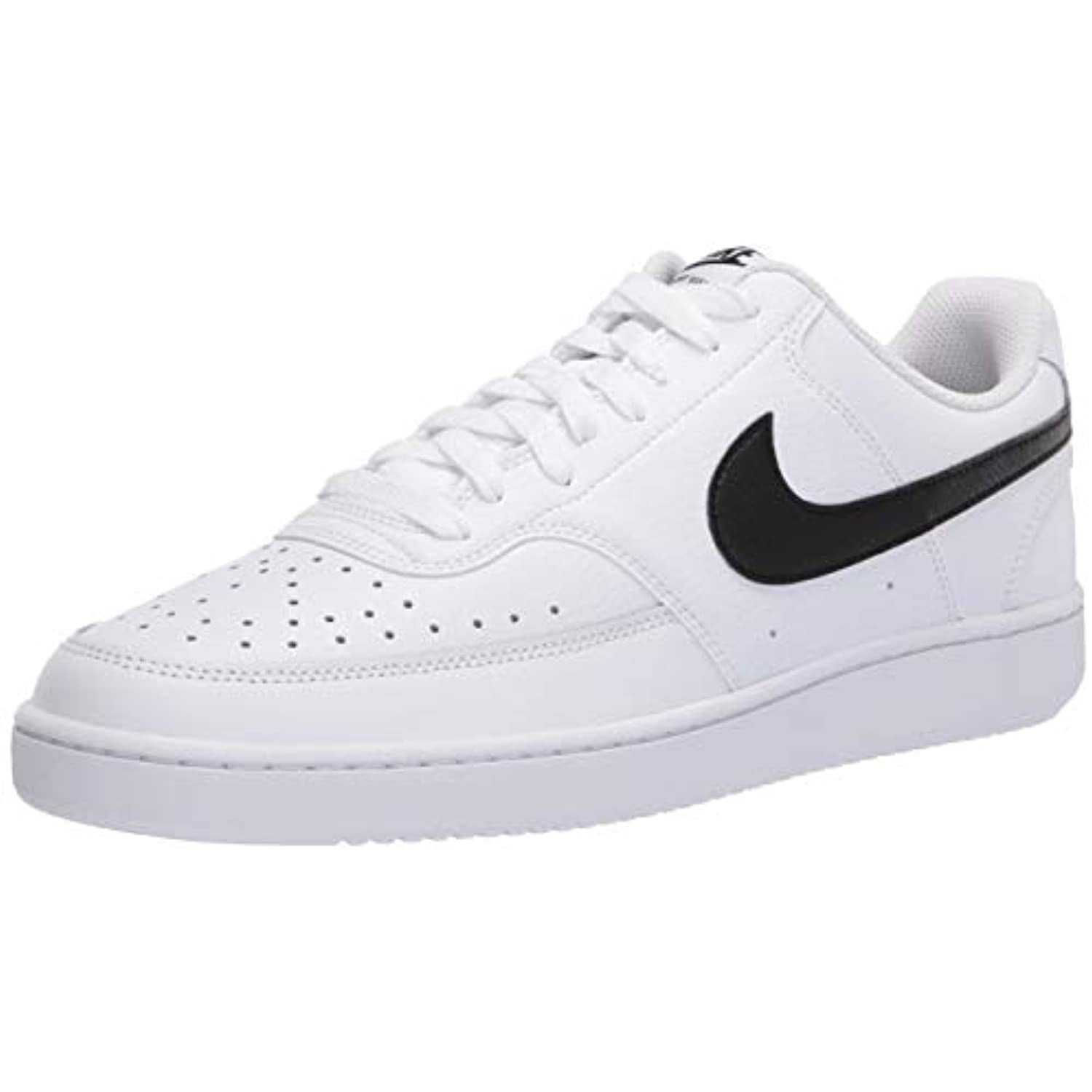 Nike Men's Court Vision Low Sneaker, White/Blackwhite, 9 Regular US ...