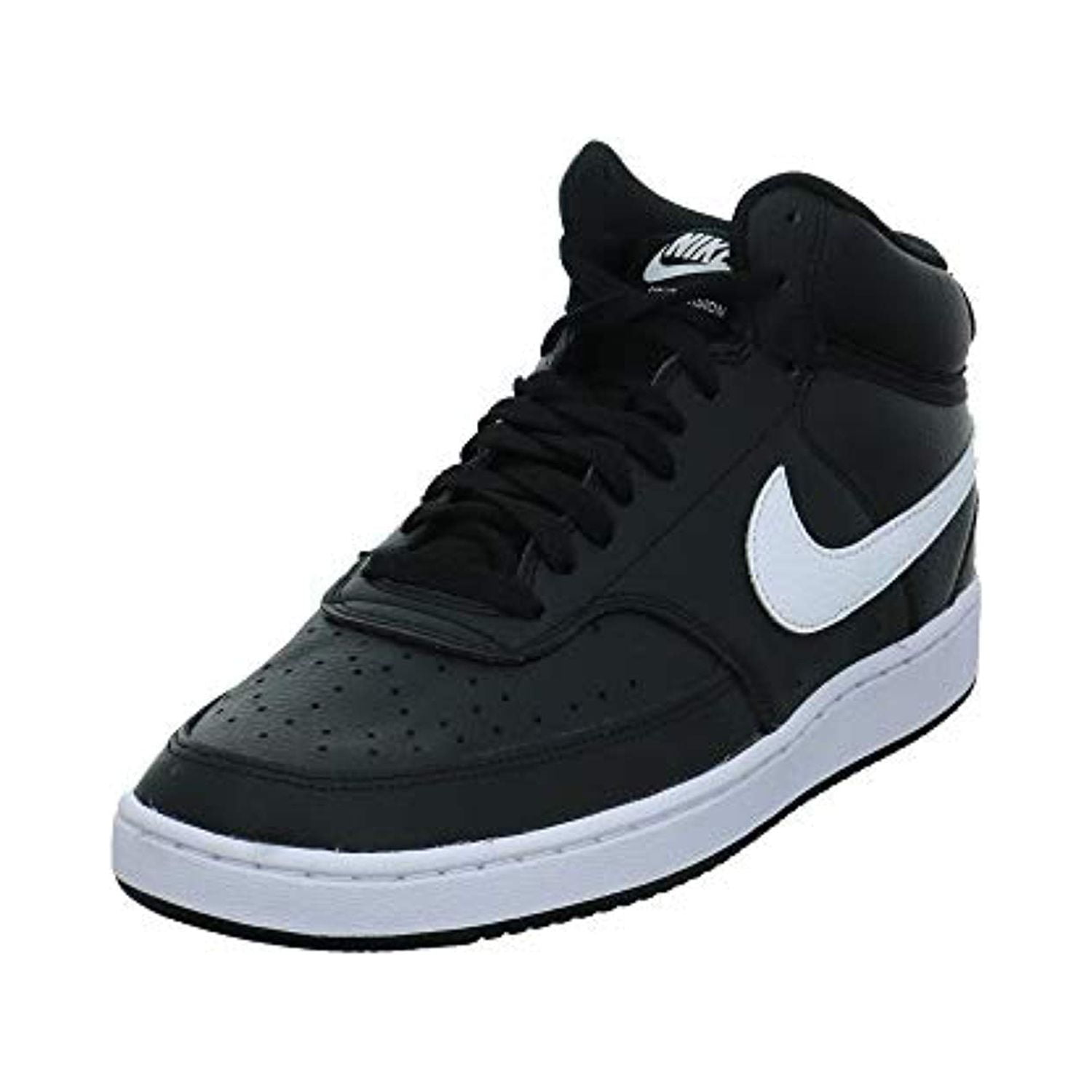 Nike Men's Court Vision Mid Sneaker, Black/White, 8 Regular US ...