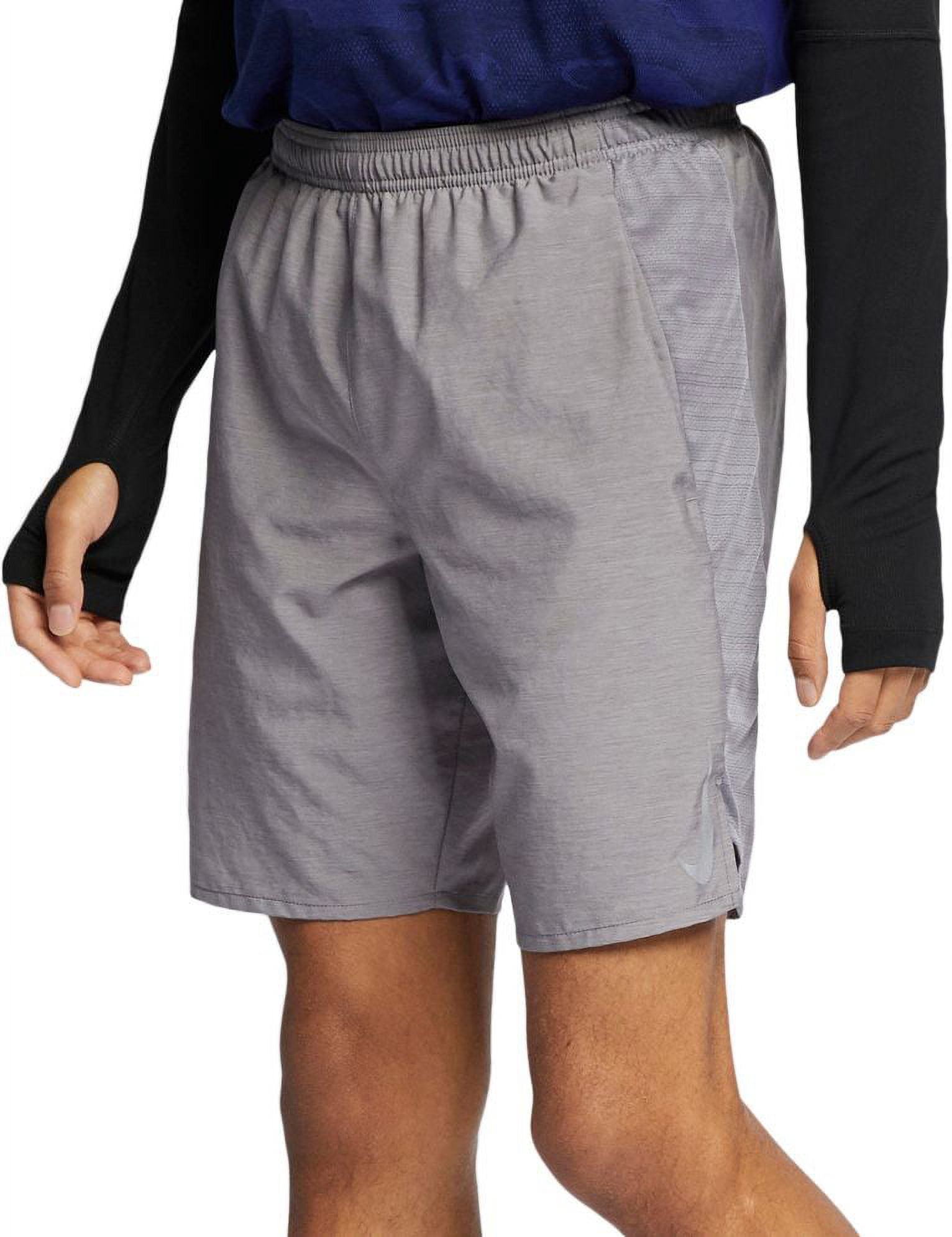 Nike Men's DriFIT Challenger 9'' Running Shorts, Gnsmke/Htr/Mtlc