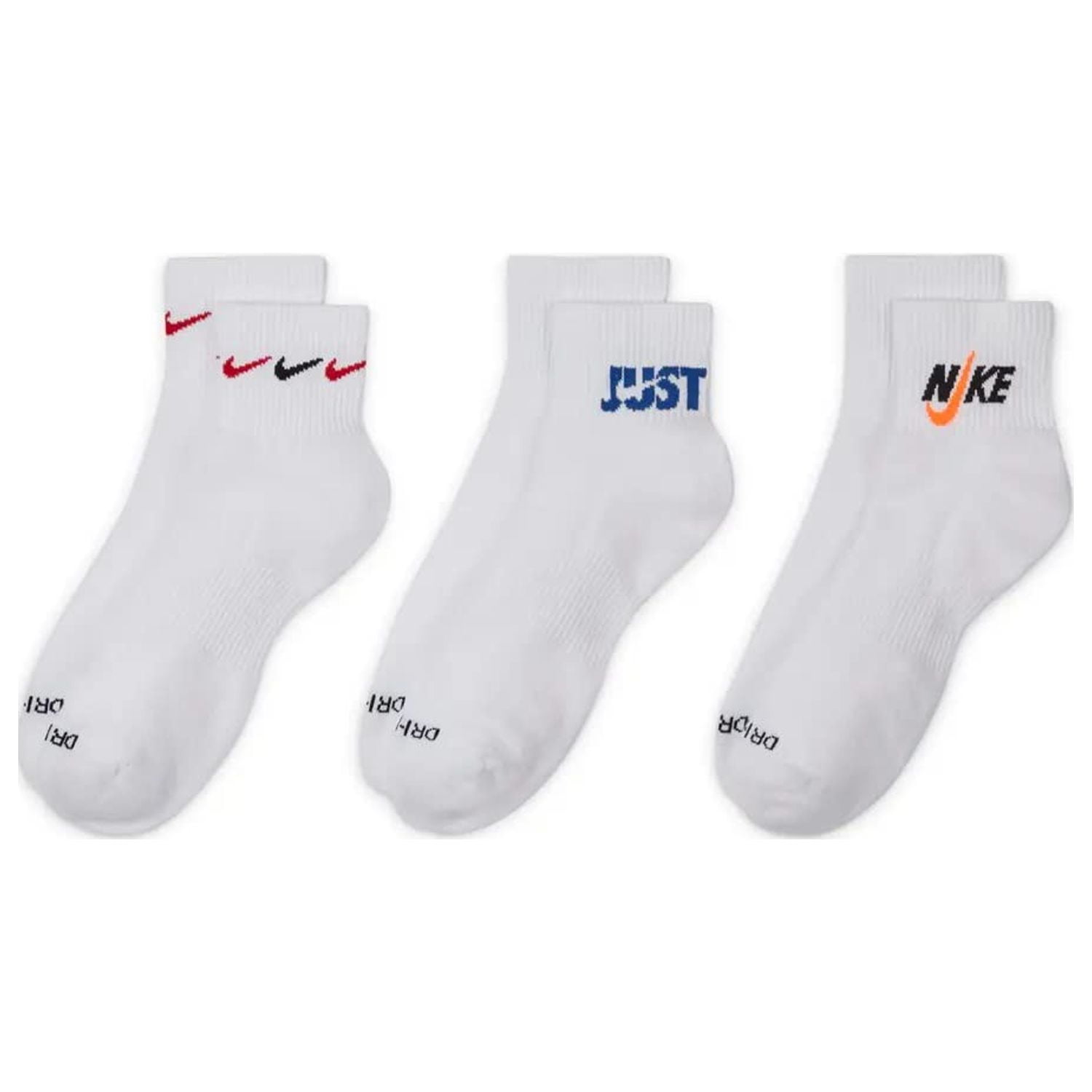 Nike Men`s Dri-FIT Everyday Plus Cushioned Training Ankle Socks 3 Pack ...