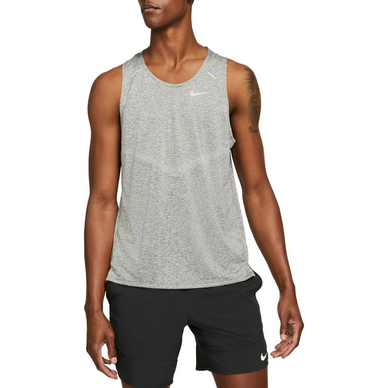 Nike Men's Dri-FIT Rise 365 Running Tank Top (Smoke Grey/Htr, XXL